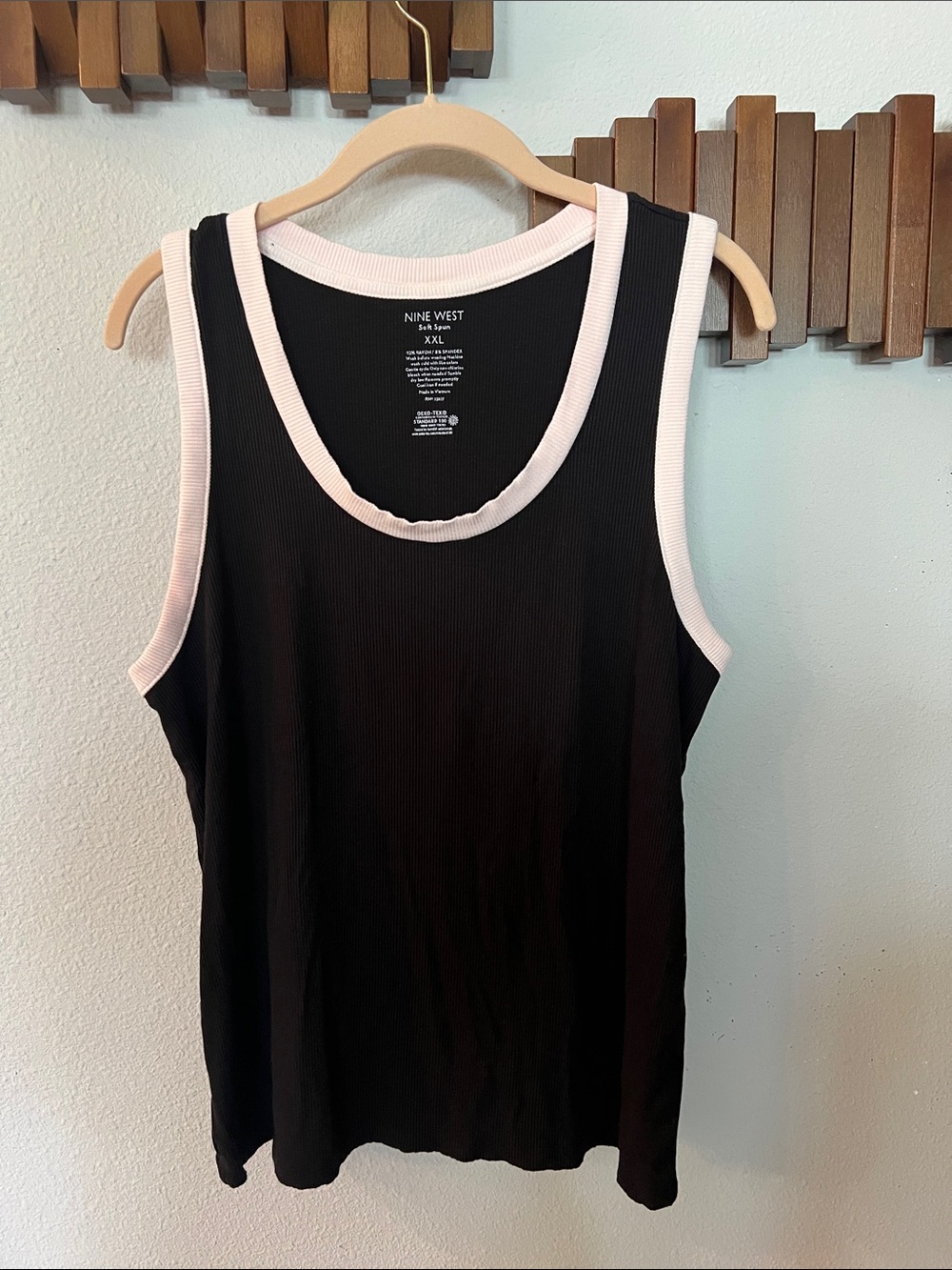 Nine West Black Tank Top with White Trim